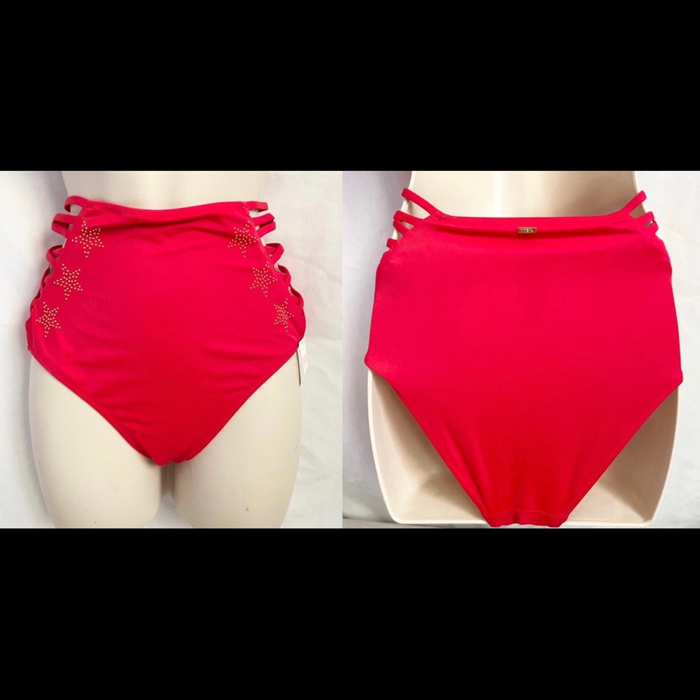 Red Star Studded Bikini Bottom